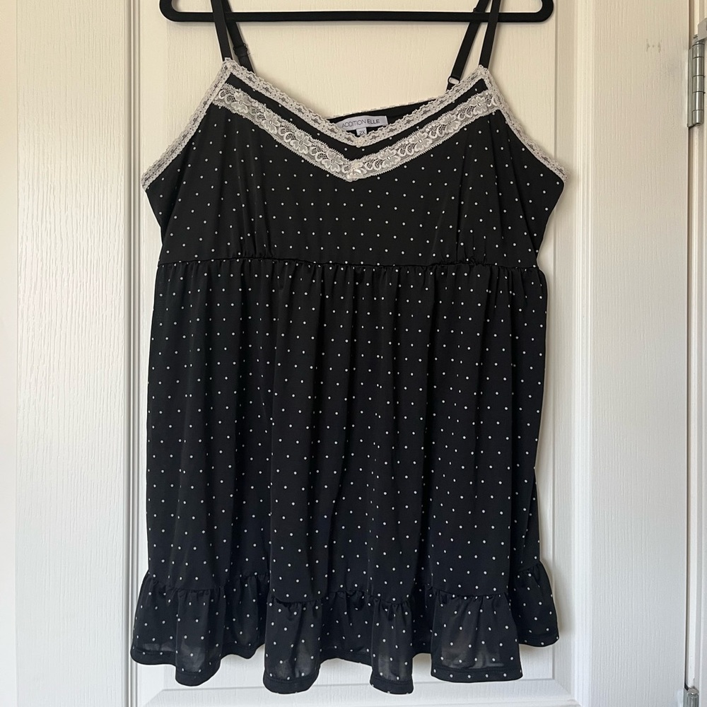 Additionelle Black Polka Dot Babydoll size 2x